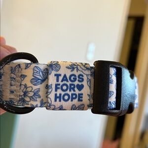 Tags For Hope Blue Floral Dog Collar